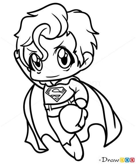 How To Draw Superman Chibi Superman Coloring Pages Chibi Coloring