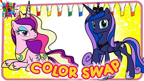 Mlp My Little Pony Cadence And Luna Color Swap Coloring Pages How To