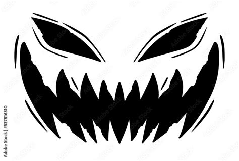 Evil scary face silhouette character illustration. Stock Vector | Adobe ...