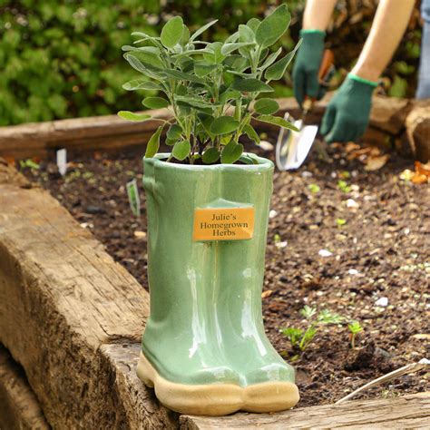 Personalised Garden Wellington Boot Planter By Dibor