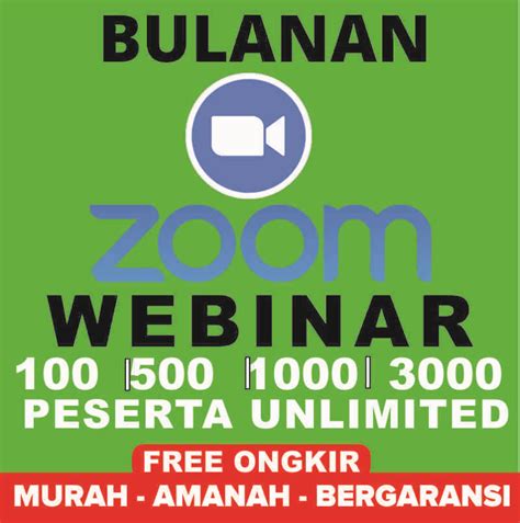 Jual Sewa Zoom Premium Zoom Webinar Harian Unlimited Max 100 500 1000