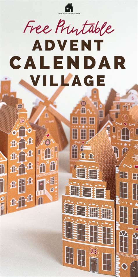 Free Printable Advent Calendar Village Dutch Houses Advent Calendar