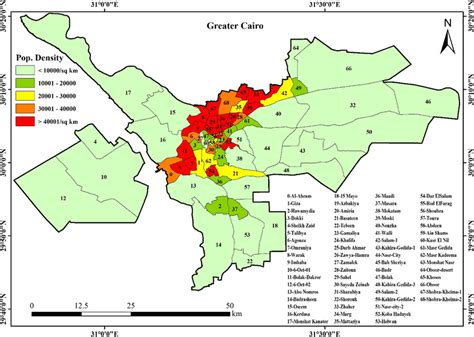 An administrative map of the Greater Cairo region showing the ...