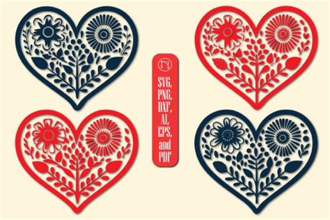 Cricut Valentine Floral Heart Svg Bundle Graphic By Ngised · Creative