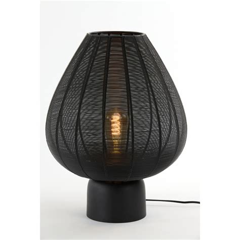 Lampe De Table Rustique Noire Ronde Light Living Suneko