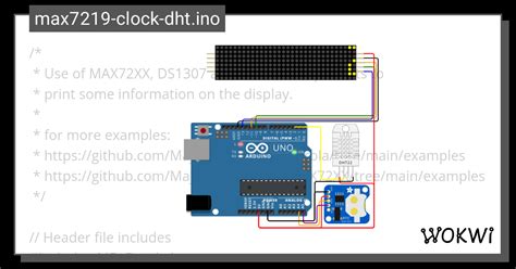 Max7219 Clock Dht Ino Wokwi ESP32 STM32 Arduino Simulator