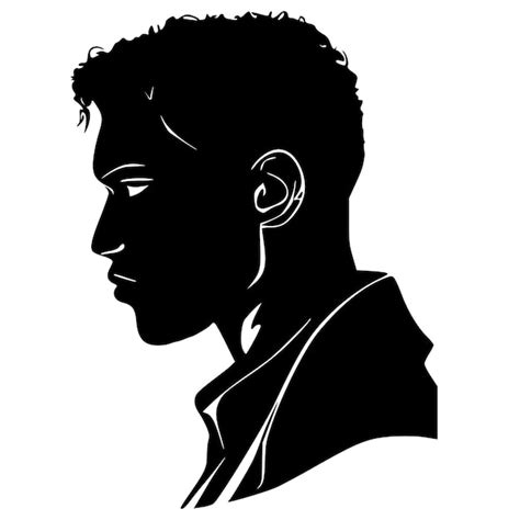 Silueta De Perfil De Hombre Negro Vector Premium