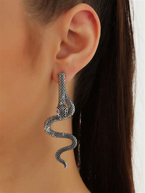 Snake Design Stud Earrings Shein Usa