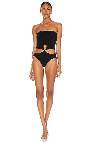 Christopher Esber Floating Strap Bikini Top In Black Fwrd