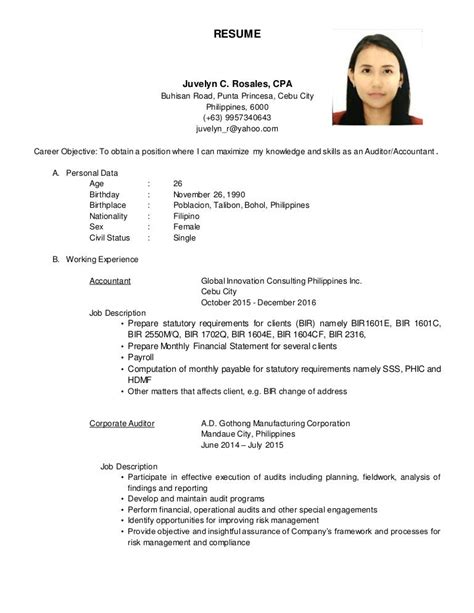 Cv Sample Philippines