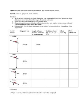 Inclined Plane Lab by Encouraging Learning | TPT