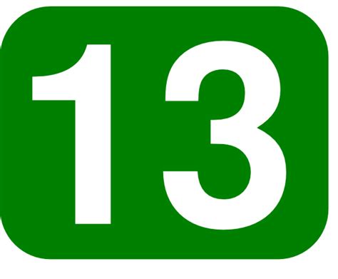 Green Rounded Rectangle With Number 13 clip art Free Vector / 4Vector
