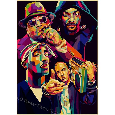 Hip Hop Singer Tupac P Ster Retro Papel Kraft Pac Prints Posters