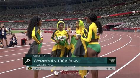 Track And Field Team Jamaica 🇯🇲 Wins Gold🥇in Womens 4x100m Final R