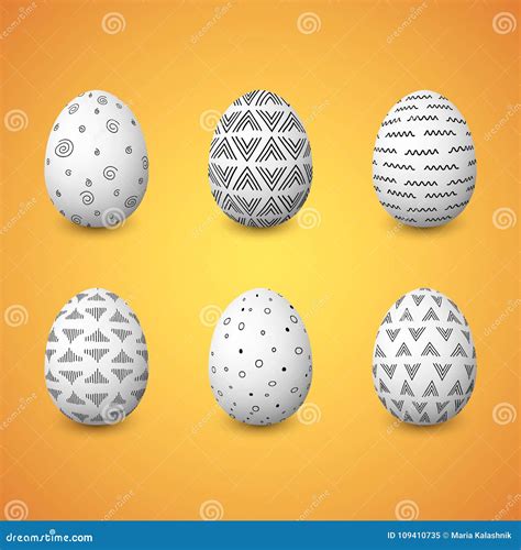 Pascua Feliz Sistema De Los Huevos De Pascua Coloridos Con Diversas