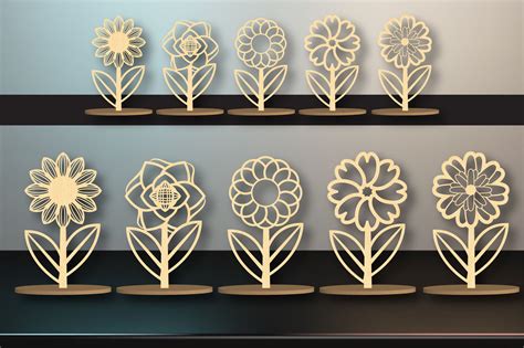 Standing Flower Laser Cut Grafik Von 5 3d SVG Creative Fabrica