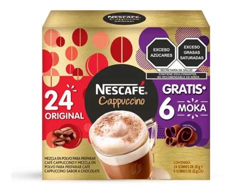 Café Instantáneo Nescafé Cappuccino Original Moka 30 Pzas Envío gratis