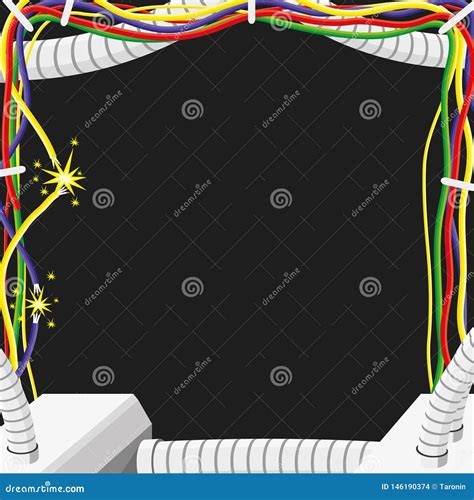 Frame Of Electrical Wires And Cables Stock Vector Illustration Of