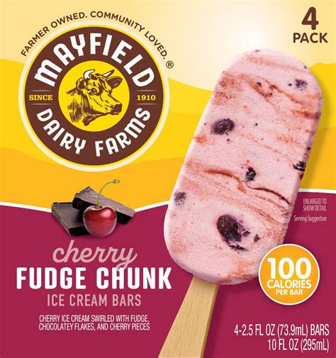 Cherry Fudge Chunk Ice Cream Bars 4 Pk Mayfield Dairy Farms®