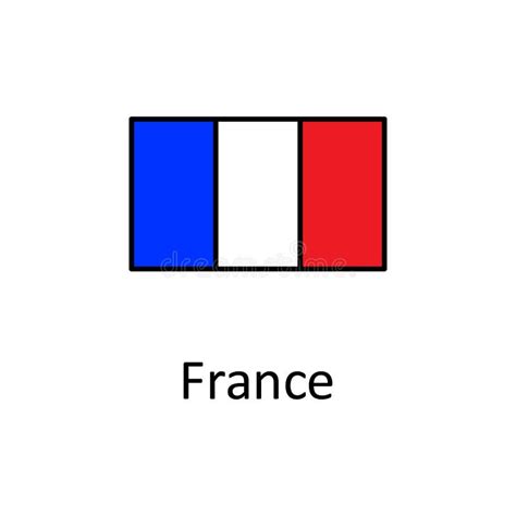 National Flag of France in Simple Colors with Name Icon Stock ...