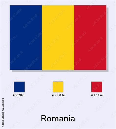 Vector Illustration of Romania flag isolated on light blue background ...