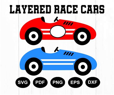 Racecar Versions Cricut Cut Layered Files Dxf Clipart