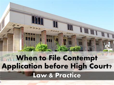 When And How To Initiate Contempt Proceedings Before High Court