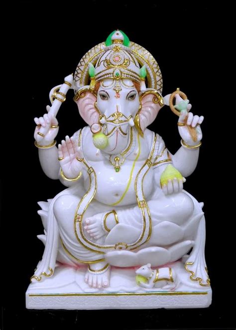 White Marble Ganpati Statue 1 Feet At Rs 21000 In Jaipur Id 24314386212