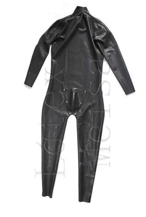 Catsuit De L Tex Zentai Negro Para Hombre Traje Pesado De Mm De