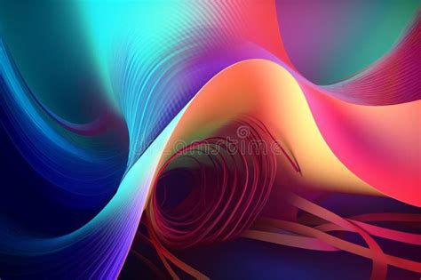 Abstract Colorful Waves Background Generative Ai Stock Illustration