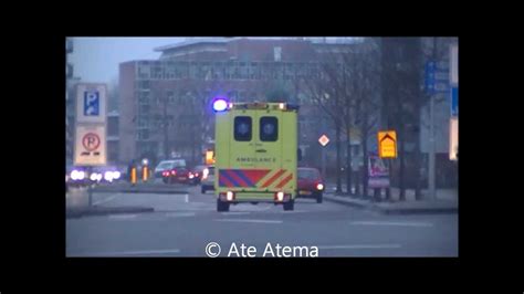 Ambulance Groningen Met Spoed Onderweg Naar Onbekende Melding