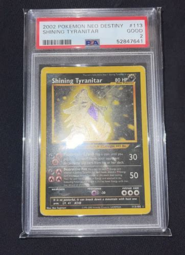 Pokemon Shining Tyranitar PSA 2 Neo Destiny 113 105 No Charizard