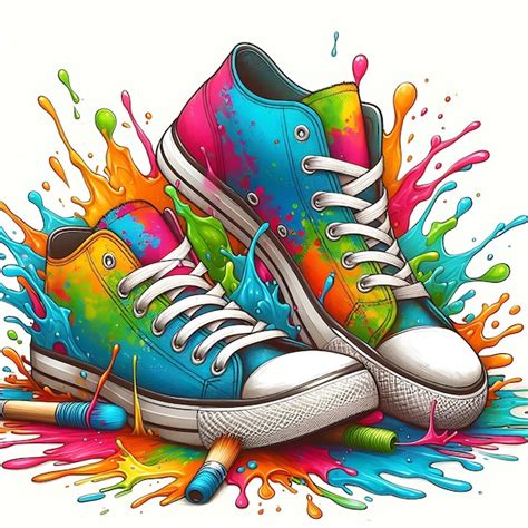 Im Genes De Ilustracion Zapatillas Deporte Coloridas Descarga