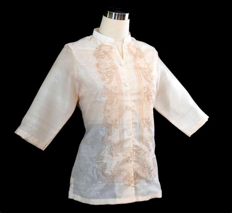 Ladies Barong Tagalog Filipiniana Beige Formal Embroidered - Etsy