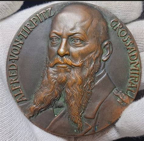 Medaille K Goetz Große Bronzemedaille 1915 Admiral Tirpitz 1