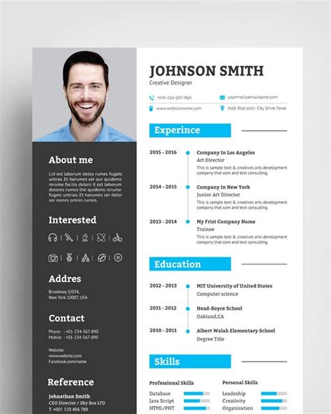 Johnson Smith Resume Template Templatemonster Resume Design