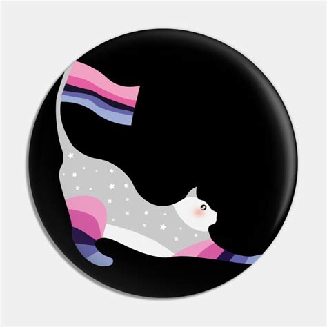 Omnisexual Pride Cute Pastel Rainbow Cat Omnisexuality Pin Teepublic