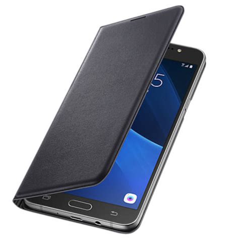 Official Samsung Galaxy J7 2016 Flip Wallet Cover - Black