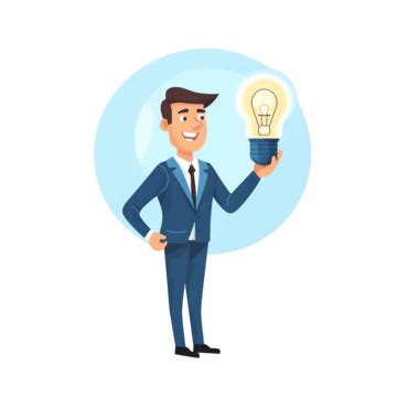 Businessman Holding A Light Bulb For Innovation Idea Concept