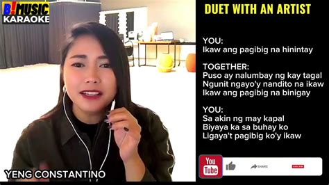 Ikaw Yeng Constantino Duet Karaoke Youtube