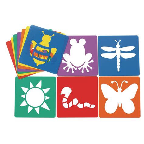 Colorations Garden Shapes Stencils for Kids, 8 inches, Jumbo, Sturdy, Washable, Paint, Draw ...