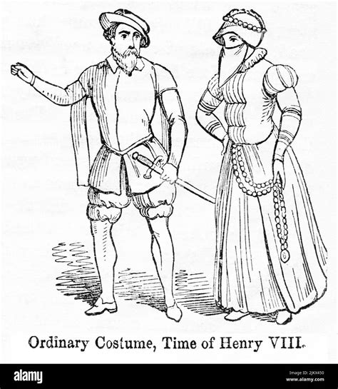 Ordinary Costume Time Of Henry Viii Illustration From The Book John