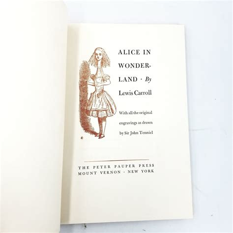 Alice In Wonderland By Lewis Carroll The Peter Pauper Press In