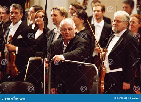 Conductor Barenboim and the Berlin Philharmonic Orchestra Editorial ...