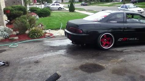 Slammed Lexus Sc300 Supercharged Shooting Out Water Youtube