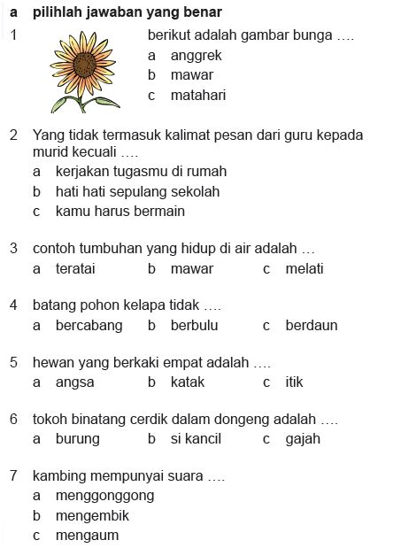 Soal Bahasa Indonesia Kelas Sd Guru Paud