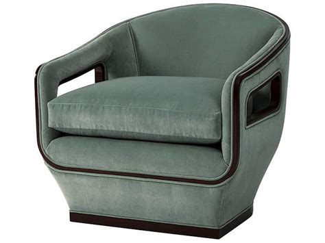 Theodore Alexander Michael Berman Swivel 31 Green Fabric Accent Chair