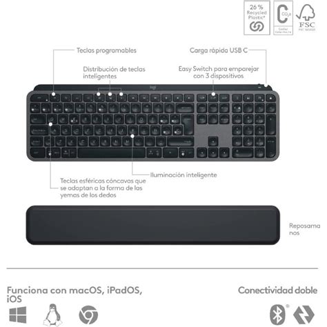 Ensemble Clavier Et Souris Sans Fil Bluetooth Logitech MX Keys S Avec