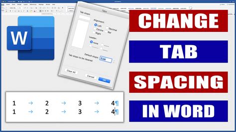 Change Tab Spacing In Word Microsoft Word Tutorials Youtube