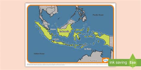 Ks Map Of Indonesia Asia Around The World Twinkl